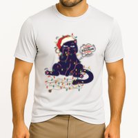 Funny Tangled Christmas Lights Cat Im Fine Everything Is Fine Cooling Performance Crew T-Shirt