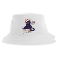 Funny Tangled Christmas Lights Cat Im Fine Everything Is Fine Sustainable Bucket Hat