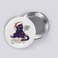 Funny Tangled Christmas Lights Cat Im Fine Everything Is Fine Button