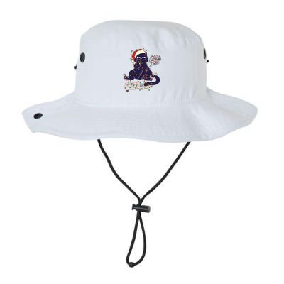 Funny Tangled Christmas Lights Cat Im Fine Everything Is Fine Bucket Hat