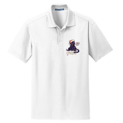 Funny Tangled Christmas Lights Cat Im Fine Everything Is Fine Dry Zone Grid Polo