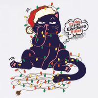 Funny Tangled Christmas Lights Cat Im Fine Everything Is Fine Trucker Hat