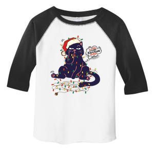 Funny Tangled Christmas Lights Cat Im Fine Everything Is Fine Toddler Fine Jersey T-Shirt