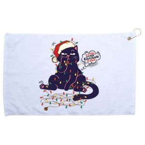 Funny Tangled Christmas Lights Cat Im Fine Everything Is Fine Grommeted Golf Towel