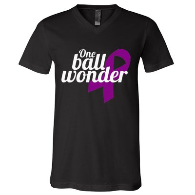 Funny Testicular Cancer Survivor Quote Saying Orchidectomy V-Neck T-Shirt