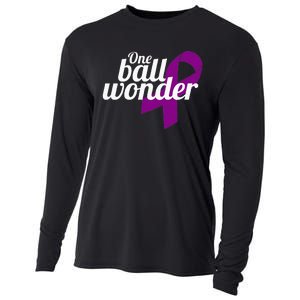 Funny Testicular Cancer Survivor Quote Saying Orchidectomy Cooling Performance Long Sleeve Crew