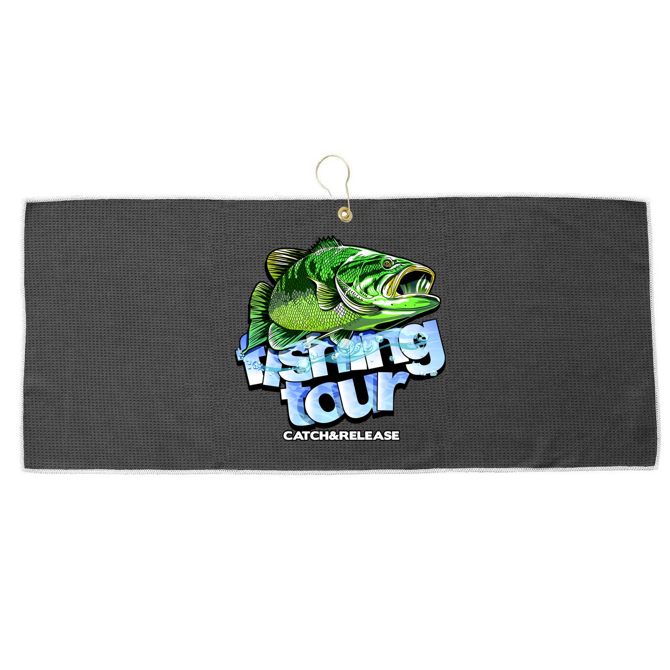 Fishing Tour Catch And Release Large Microfiber Waffle Golf Towel