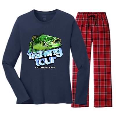 Fishing Tour Catch And Release Women's Long Sleeve Flannel Pajama Set 