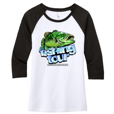 Fishing Tour Catch And Release Women's Tri-Blend 3/4-Sleeve Raglan Shirt