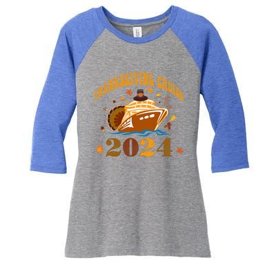 Family Thanksgiving Cruise 2024 Autumn Cruise Squad Fall Gift Women's Tri-Blend 3/4-Sleeve Raglan Shirt