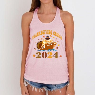 Family Thanksgiving Cruise 2024 Autumn Cruise Squad Fall Gift Women's Knotted Racerback Tank