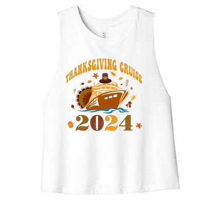 Family Thanksgiving Cruise 2024 Autumn Cruise Squad Fall Gift Women's Racerback Cropped Tank