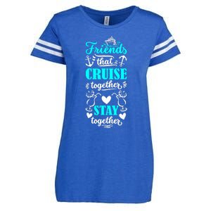 Friends That Cruise Together Stay Together Cruise Matching Enza Ladies Jersey Football T-Shirt