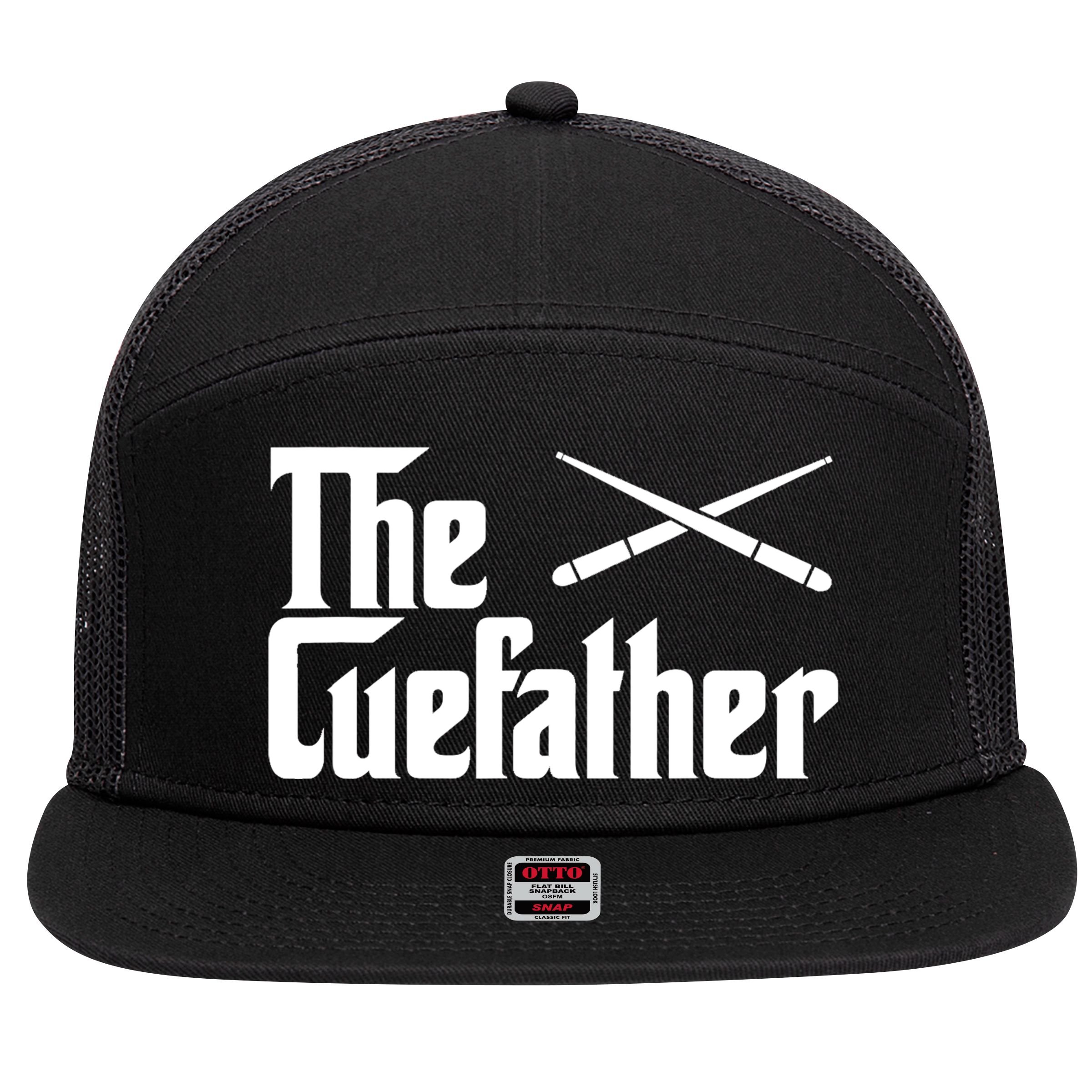 Funny The Cue Father Gift Funny Pool Billiards Player Gift 7 Panel Mesh Trucker Snapback Hat