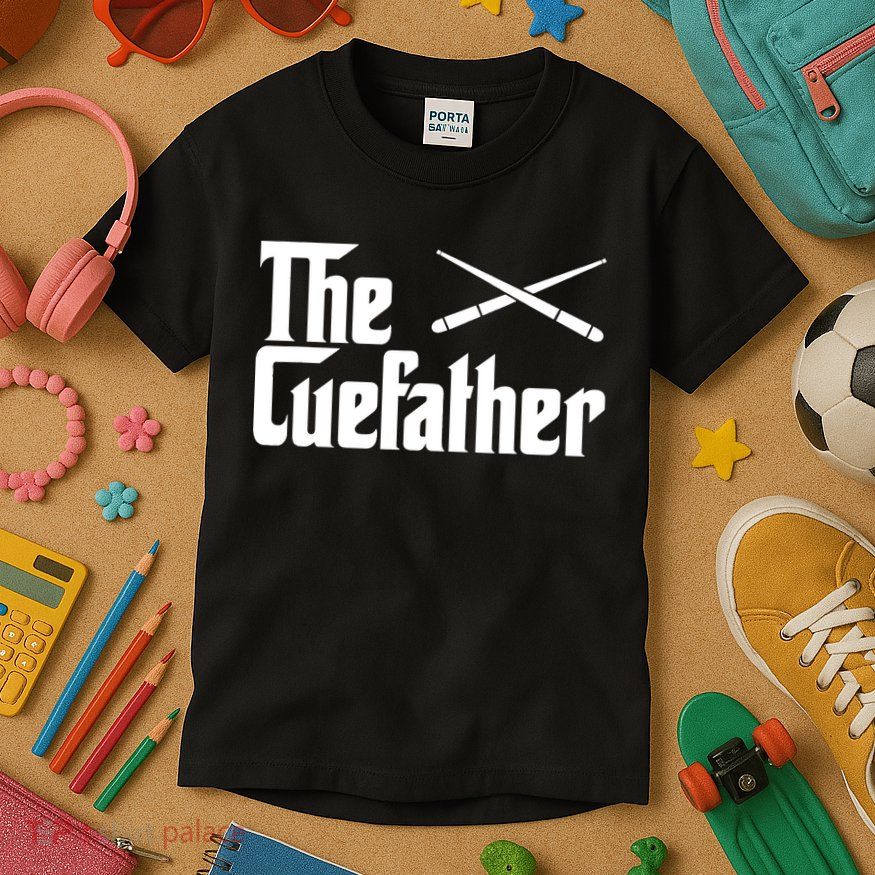 Funny The Cue Father Gift Funny Pool Billiards Player Gift Kids T-Shirt