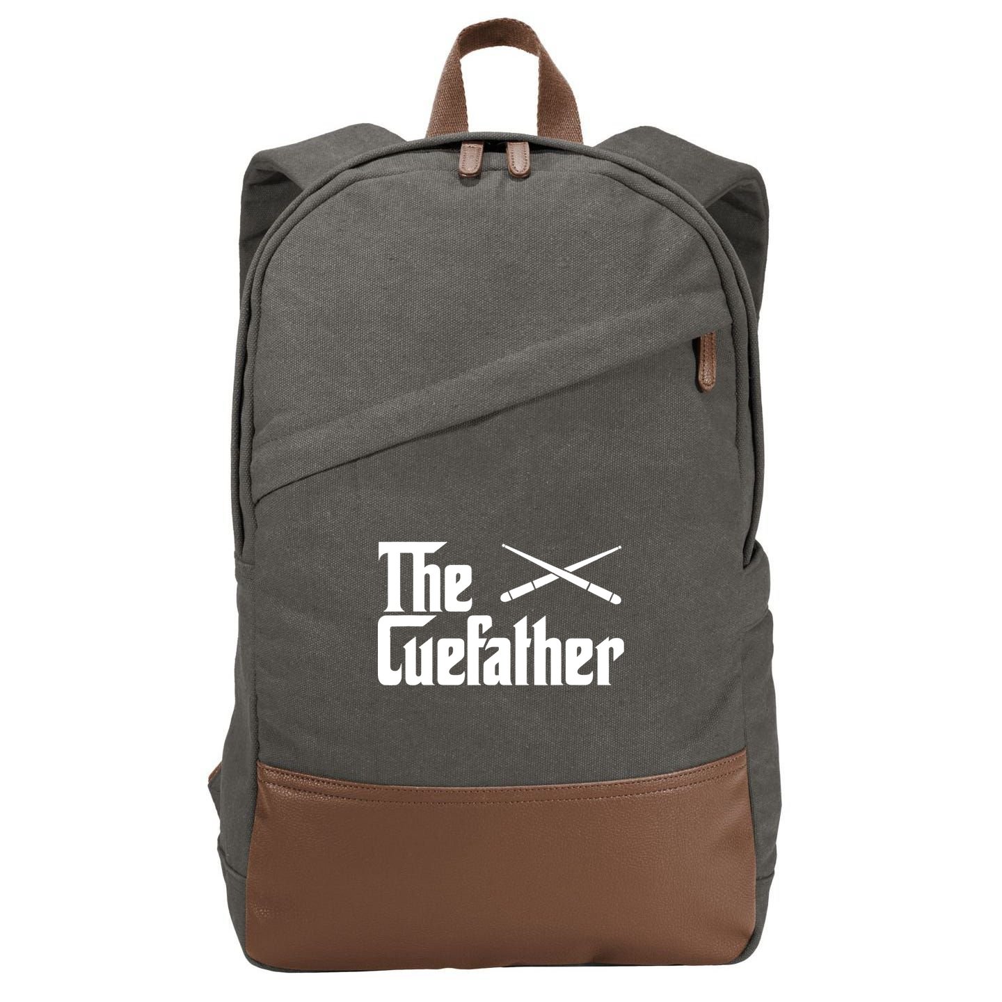 Funny The Cue Father Gift Funny Pool Billiards Player Gift Cotton Canvas Backpack