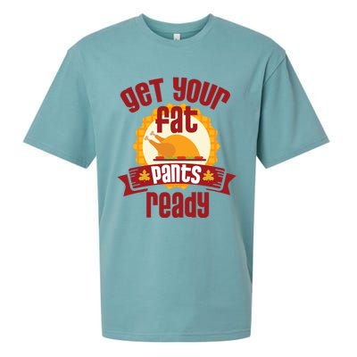 Funny Thanksgiving Cute Gift Get Your Fat Pants Ready Gift Sueded Cloud Jersey T-Shirt