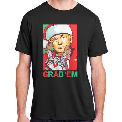 Funny Trump Cat Grab Em Vintage Retro Christmas Trump Gift Adult ChromaSoft Performance T-Shirt