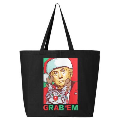 Funny Trump Cat Grab Em Vintage Retro Christmas Trump Gift 25L Jumbo Tote