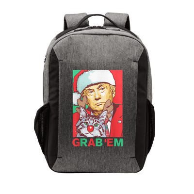 Funny Trump Cat Grab Em Vintage Retro Christmas Trump Gift Vector Backpack