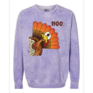 Funny Thanksgiving Cute Turkey Moo IM A Cow Gift Colorblast Crewneck Sweatshirt