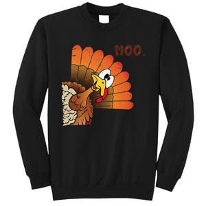 Funny Thanksgiving Cute Turkey Moo IM A Cow Gift Sweatshirt