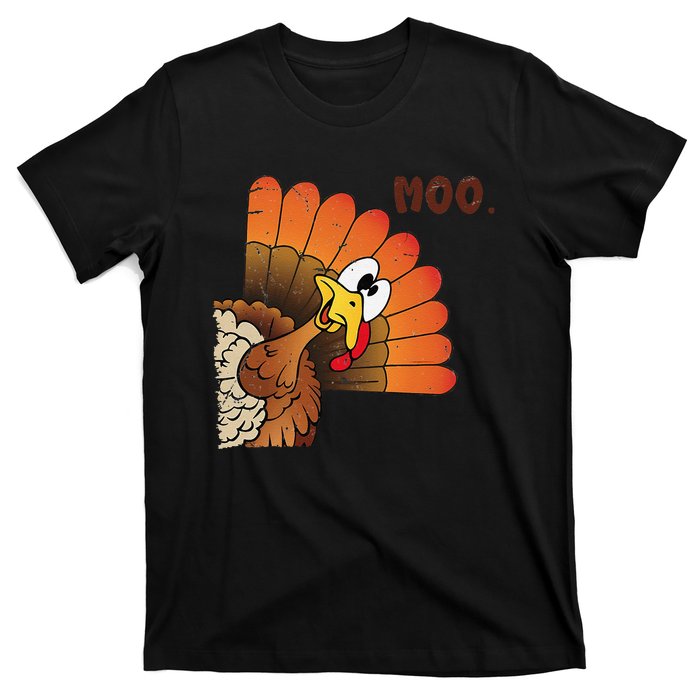 Funny Thanksgiving Cute Turkey Moo IM A Cow Gift T-Shirt