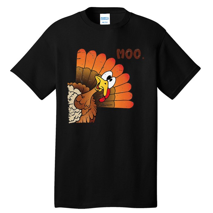 Funny Thanksgiving Cute Turkey Moo IM A Cow Gift Tall T-Shirt