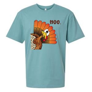 Funny Thanksgiving Cute Turkey Moo IM A Cow Gift Sueded Cloud Jersey T-Shirt