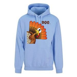 Funny Thanksgiving Cute Turkey Moo IM A Cow Gift Unisex Surf Hoodie