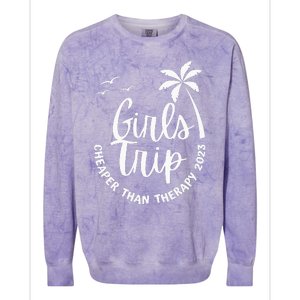 Funny Trip Cheaper than a Therapy vacation Colorblast Crewneck Sweatshirt