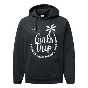 Funny Trip Cheaper than a Therapy vacation Performance Fleece Hoodie