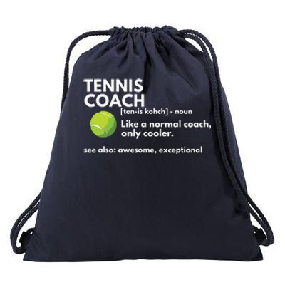 Funny Tennis Coach Definition Coaching Gift Drawstring Bag