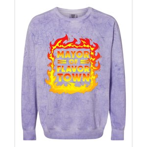 Flavor Town Cooking Guy Fieri BBQ Colorblast Crewneck Sweatshirt