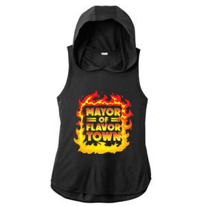 Flavor Town Cooking Guy Fieri BBQ Ladies PosiCharge Tri-Blend Wicking Draft Hoodie Tank