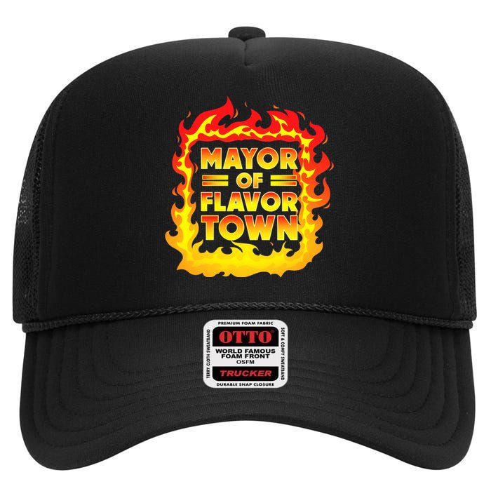 Flavor Town Cooking Guy Fieri BBQ High Crown Mesh Back Trucker Hat