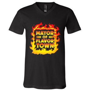 Flavor Town Cooking Guy Fieri BBQ V-Neck T-Shirt