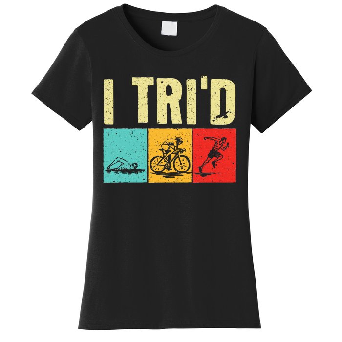 Funny Triathlon Cyclist Swimmer Triathletes Women's T-Shirt