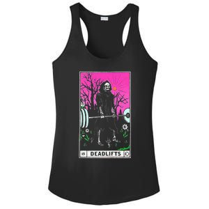 Funny Tarot Card Deadlifts Gym Workout Occult Reader Black Classic Fit Ladies PosiCharge Competitor Racerback Tank