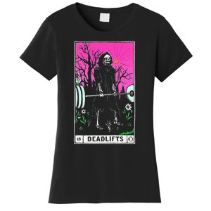 Funny Tarot Card Deadlifts Gym Workout Occult Reader Black Classic Fit Women's T-Shirt