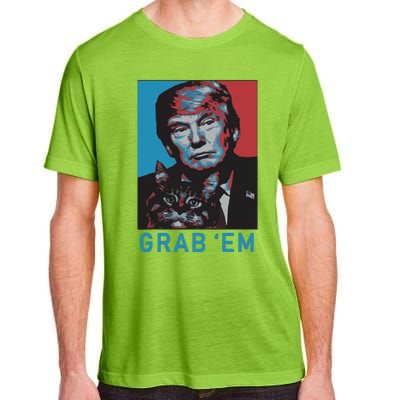 Funny Trump Cat Grab Em Cat Adult ChromaSoft Performance T-Shirt