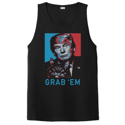 Funny Trump Cat Grab Em Cat PosiCharge Competitor Tank