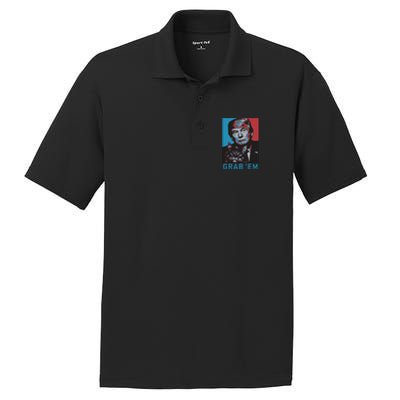 Funny Trump Cat Grab Em Cat PosiCharge RacerMesh Polo