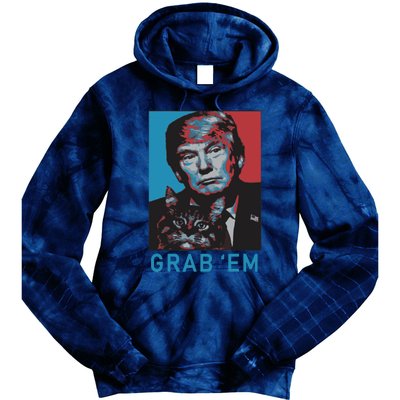 Funny Trump Cat Grab Em Cat Tie Dye Hoodie