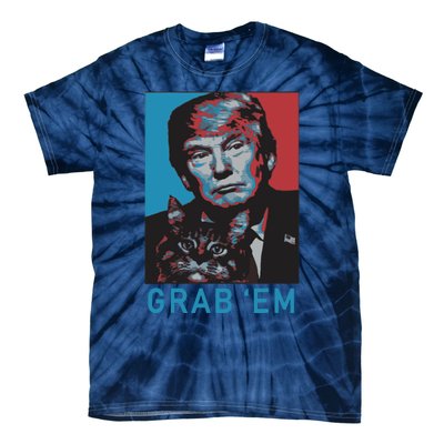 Funny Trump Cat Grab Em Cat Tie-Dye T-Shirt