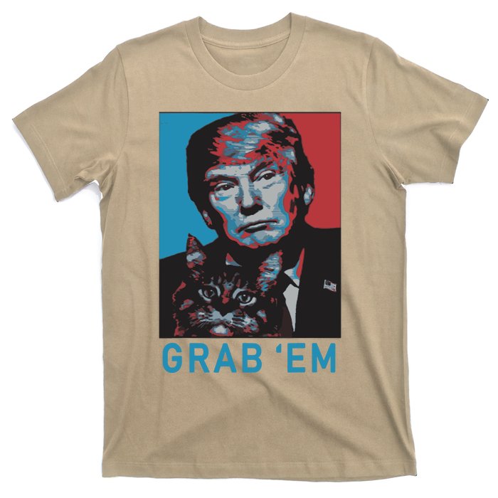 Funny Trump Cat Grab Em Cat T-Shirt