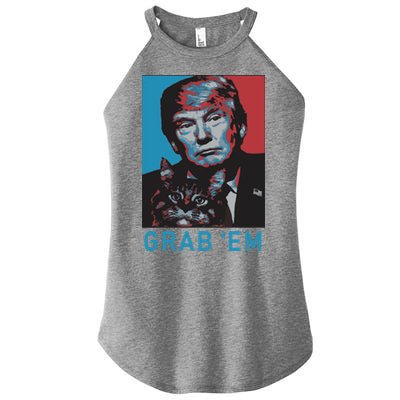 Funny Trump Cat Grab Em Cat Women's Perfect Tri Rocker Tank