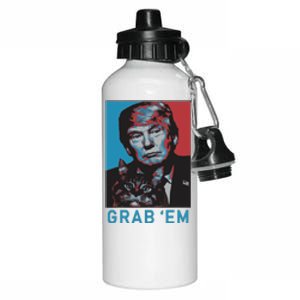 Funny Trump Cat Grab Em Cat Aluminum Water Bottle