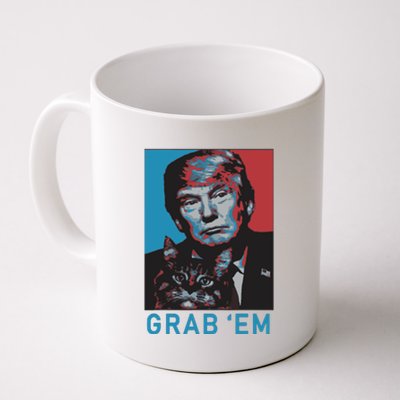 Funny Trump Cat Grab Em Cat Coffee Mug