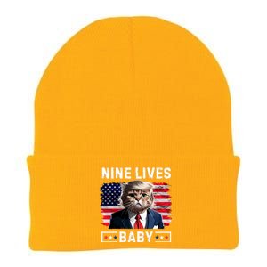 Funny Trump Cat 9 Lives Baby Nine Lives Cat Knit Cap Winter Beanie